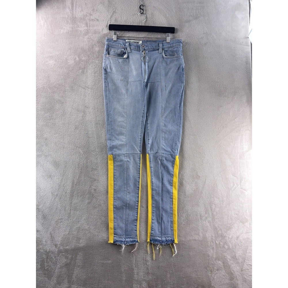 Off-White x Levi's Jeans Womens Size 29x31 Blue Wash Colorblock Size Panel Denim